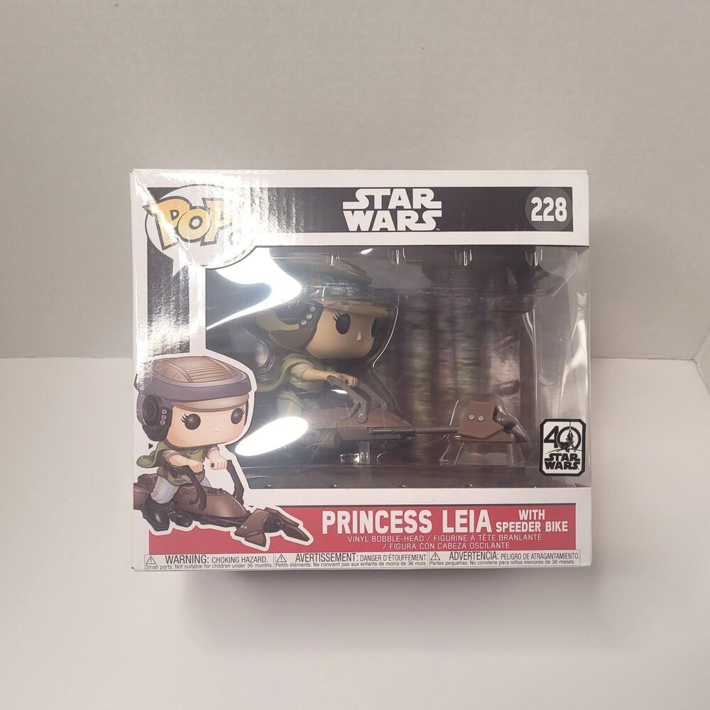 Funko POP Deluxe Star Wars #228 Princess Leia with Speeder Bike New